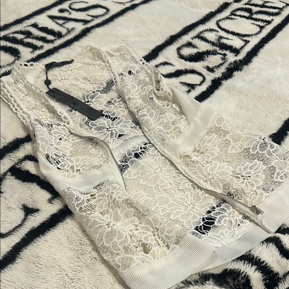 Lace Trim White Intimate Vest